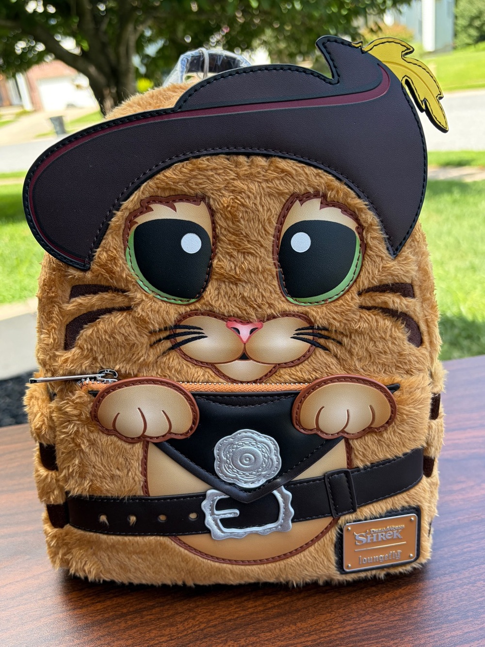 Loungefly DreamWorks Shrek Puss in Boots Plush Cosplay Mini Backpack NWT